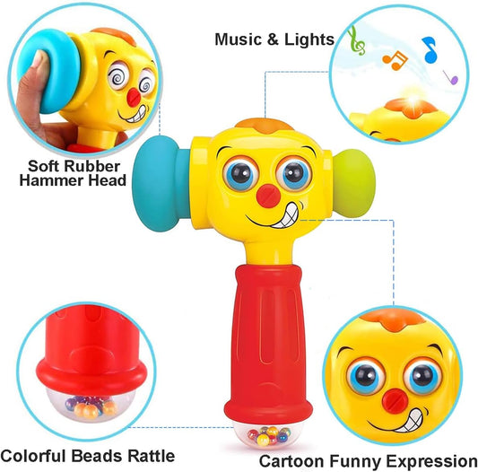 HOLA Hammer Music Light Flashing Toys for 1 Year Old Boys, Baby 12-18 Months Early Development & Activity, 1st Birthday Gifts