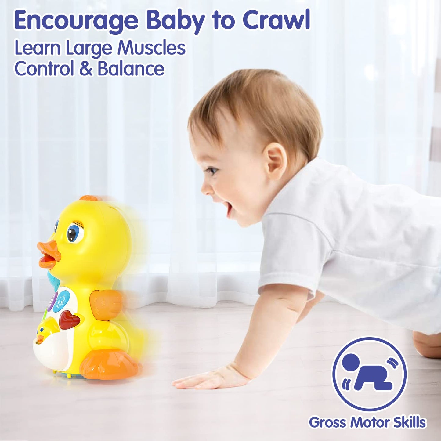 Baby Toys Gifts for 1 Year Old Boys and Girls Baby Duck Dancing Toys 6 to 12 Months Early Musical Singing Toy Learning Crawling Gift Toddlers Easter Present for Babies