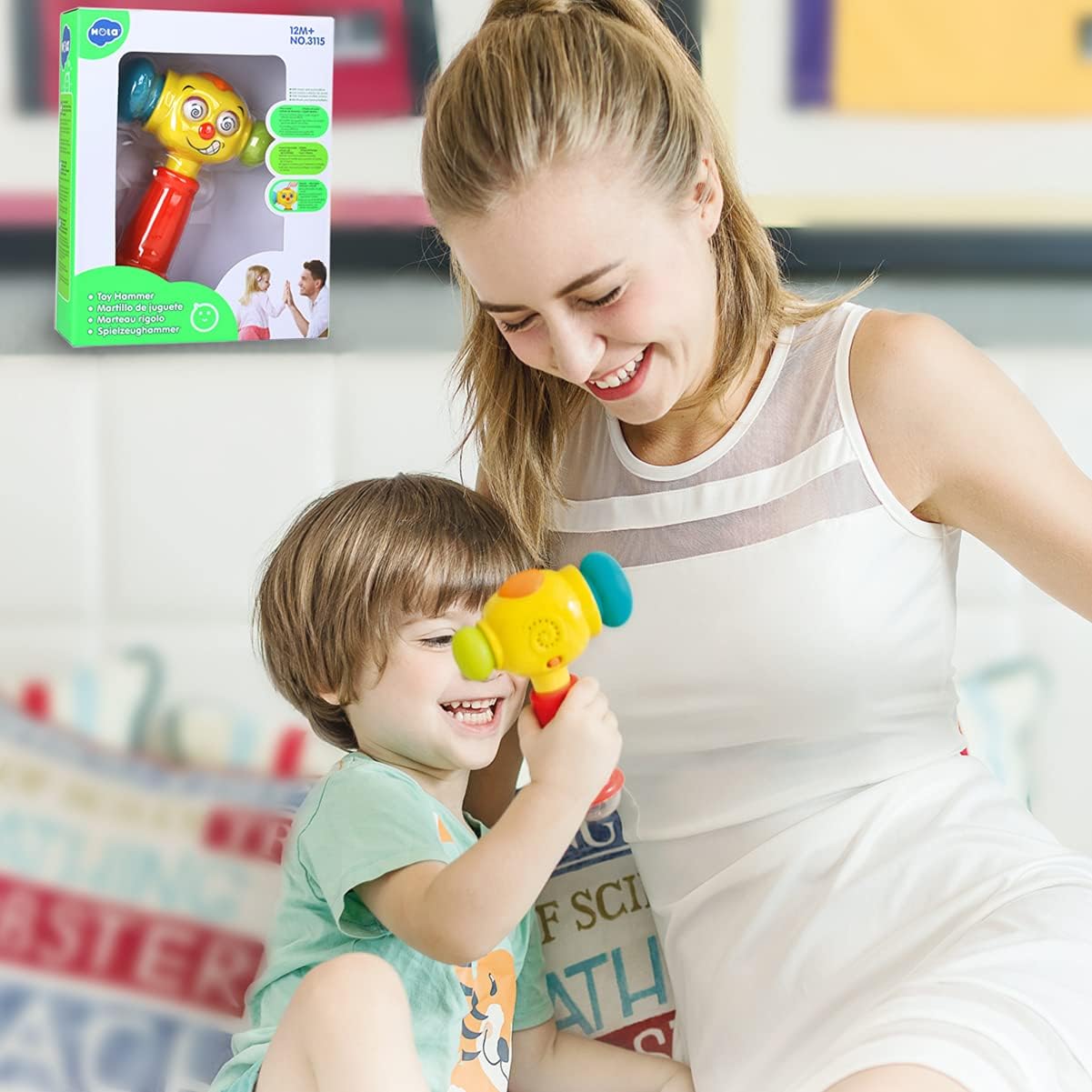 HOLA Hammer Music Light Flashing Toys for 1 Year Old Boys, Baby 12-18 Months Early Development & Activity, 1st Birthday Gifts