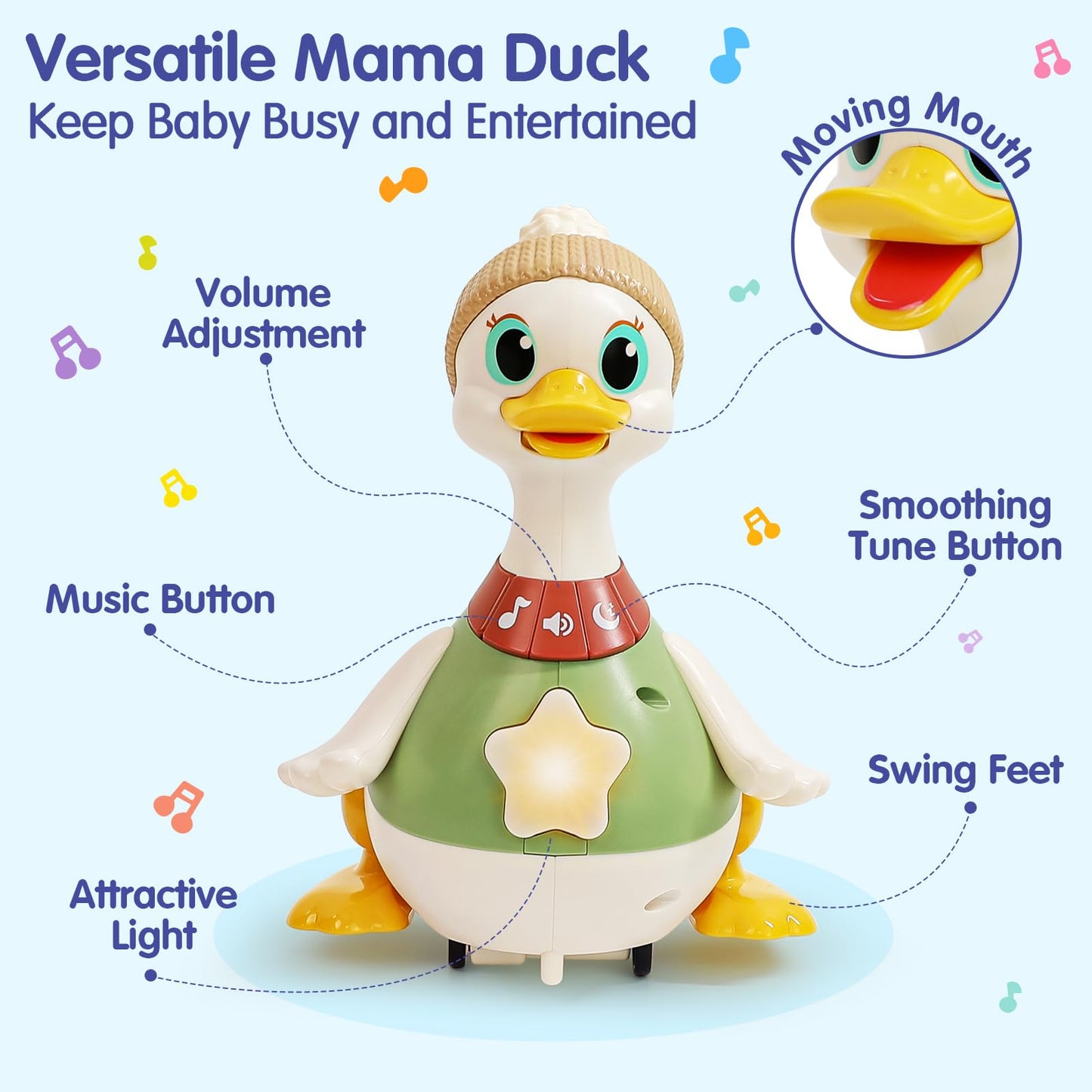 Baby Toys Gifts for 1 Year Old Boys and Girls Baby Duck Dancing Toys 6 to 12 Months Early Musical Singing Toy Learning Crawling Gift Toddlers Easter Present for Babies