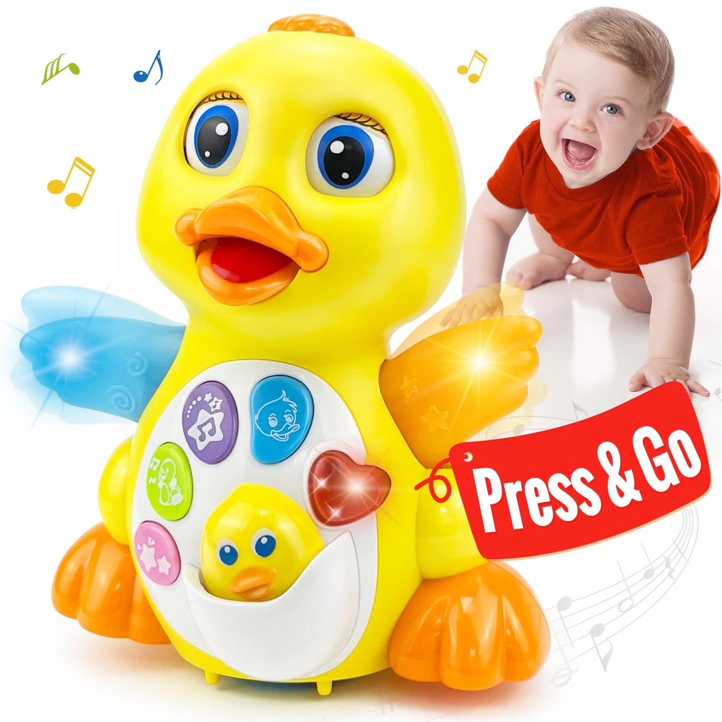 Baby Toys Gifts for 1 Year Old Boys and Girls Baby Duck Dancing Toys 6 to 12 Months Early Musical Singing Toy Learning Crawling Gift Toddlers Easter Present for Babies