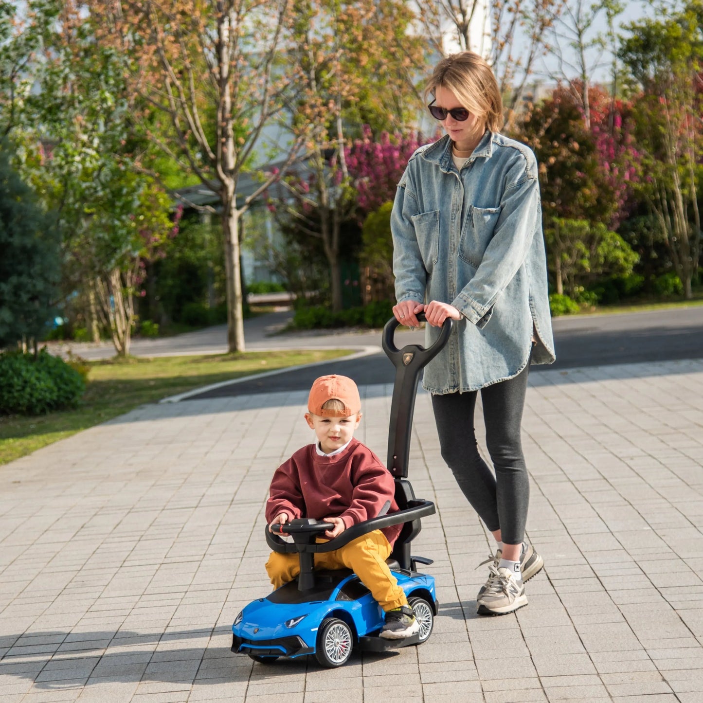 Lamborghini 3-in-1 Kids Push Ride On Toy Car-3
