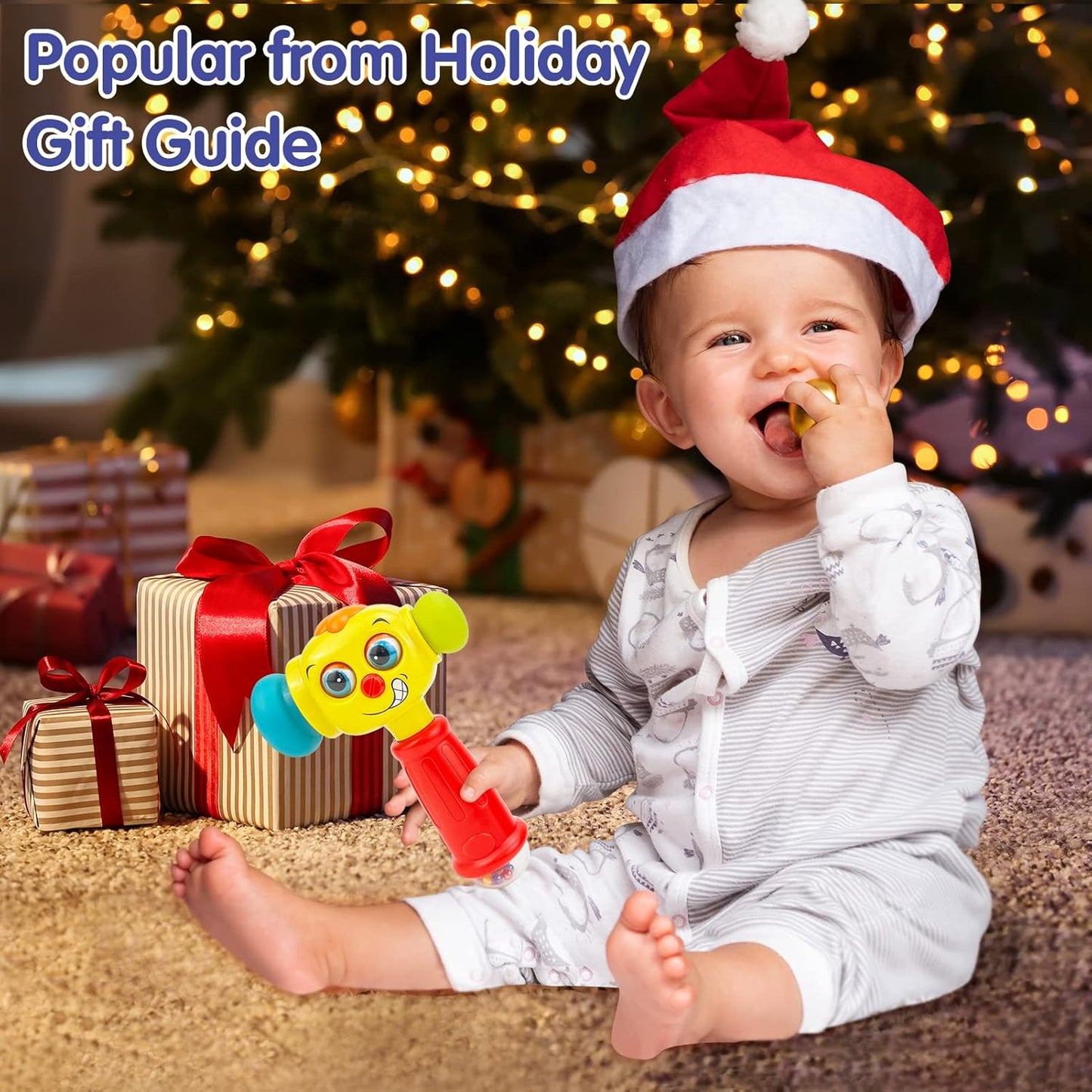 HOLA Hammer Music Light Flashing Toys for 1 Year Old Boys, Baby 12-18 Months Early Development & Activity, 1st Birthday Gifts