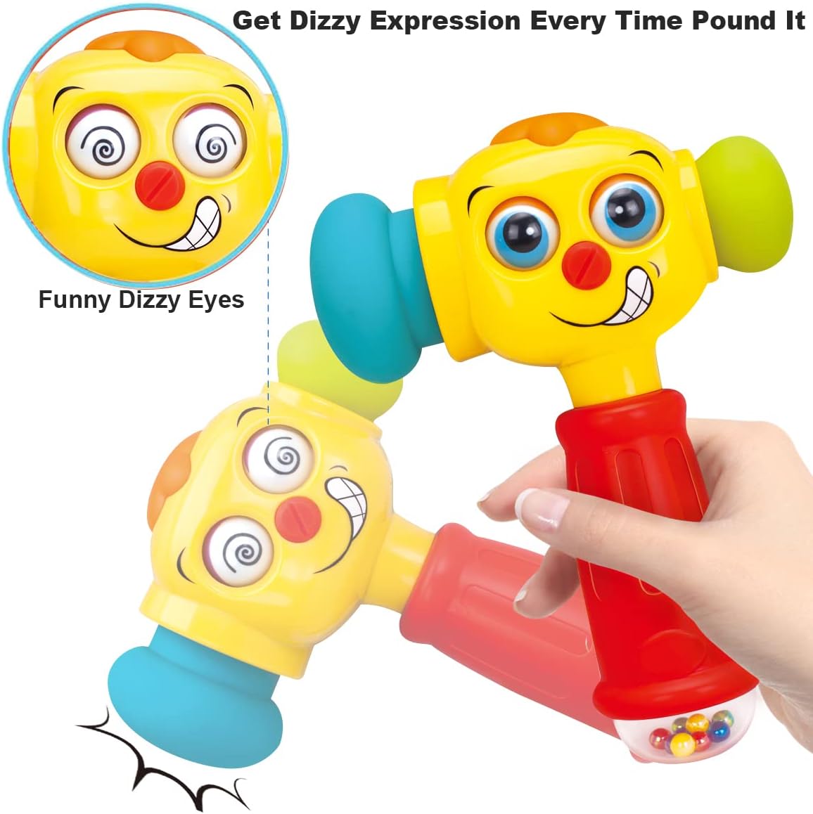 HOLA Hammer Music Light Flashing Toys for 1 Year Old Boys, Baby 12-18 Months Early Development & Activity, 1st Birthday Gifts